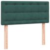 vidaXL Pat box spring cu saltea, verde &icirc;nchis, 100x210 cm, catifea