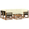 vidaXL Set de canapele de exterior 7 buc. Natural și Crem