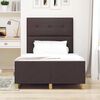 vidaXL Cadru de pat cu headboard Maro &icirc;nchis 120 x 190 cm țesătură