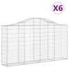 vidaXL Coșuri gabion arcuite 6 buc, 200x30x100/120 cm fier galvanizat