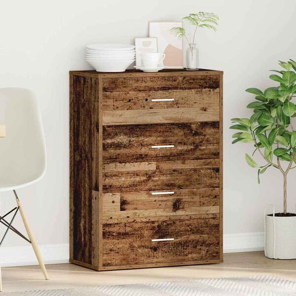 vidaXL Bufet cu sertar Lemn vechi 60 x 31 x 84 cm Lemn compozit