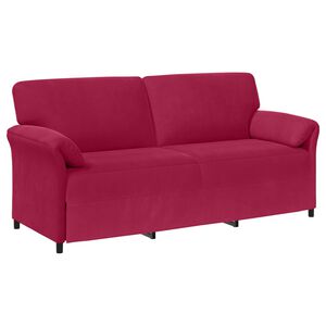 vidaXL Sofa cu 3 locuri Roșu Vin 198 x 83 x 95 cm Catifea