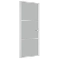 vidaXL Ușă de interior, 83x201,5 cm, alb, sticlă mată și aluminiu