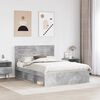 vidaXL Cadru de pat cu headboard Beton 140 x 200 cm Lemn de pin masiv