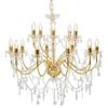 vidaXL Candelabru cu 2 r&acirc;nduri, auriu, becuri 15 x E14
