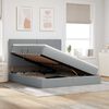 vidaXL Pat cu saltea și spațiu de depozitare Gri deschis 160 x 200 cm