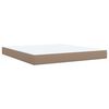 vidaXL Pat box spring cu saltea, cappuccino, 180x200cm piele ecologică