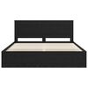vidaXL Cadru de pat cu headboard Negru 180 x 200 cm Lemn de pin masiv