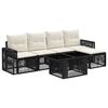 vidaXL Set de canapele pentru grădină 6 buc. Negru și Alb crem