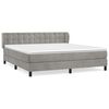 vidaXL Pat box spring cu saltea, gri deschis, 160x200 cm, catifea