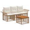 vidaXL Set de canapele de exterior 4 buc. Alb Natural și Crem