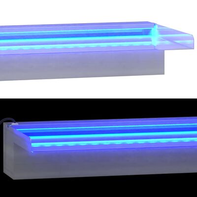 vidaXL Deversor de cascadă cu LED-uri RGB, 45 cm, oțel inoxidabil