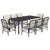 vidaXL Set mobilier de grădină cu perne, 9 piese, negru, poliratan