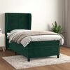 vidaXL Pat box spring cu saltea, verde &icirc;nchis, 80x200 cm, catifea