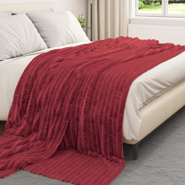 vidaXL Pături de aruncat 6 pcs Roșu Bordeaux 240 x 220 cm Molton