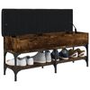 vidaXL Bancă de pantofi, stejar fumuriu, 102x32x45 cm, lemn prelucrat