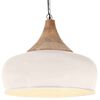 vidaXL Lampă suspendată industrială, alb, 45 cm, lemn masiv&fier, E27