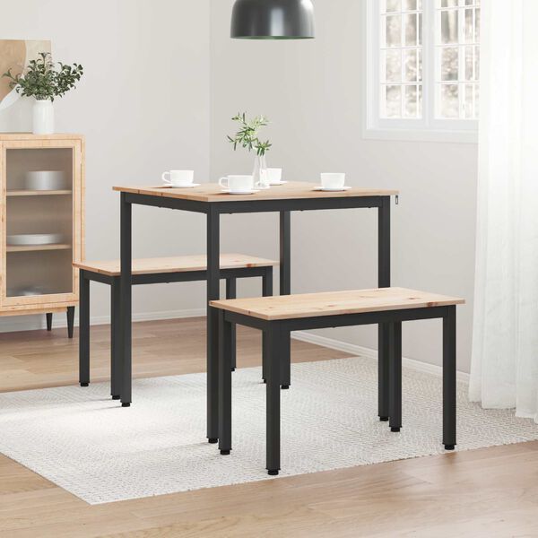 vidaXL Masă de dining natural 70 x 70 x 75 cm Lemn de pin masiv