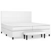 vidaXL Pat box spring cu saltea, alb, 200x200 cm, piele ecologică