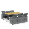 vidaXL Set mobilier de grădină cu perne, 7 piese, gri, poliratan