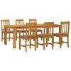vidaXL Set de dining 7 buc. Gri Lemn de stejar masiv