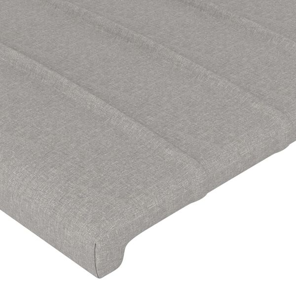vidaXL Tăblie de pat gri deschis 160x5x118/128 cm, material textil
