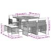 vidaXL Set de masă pentru grădină, 9 piese, cu perne, bej, poliratan