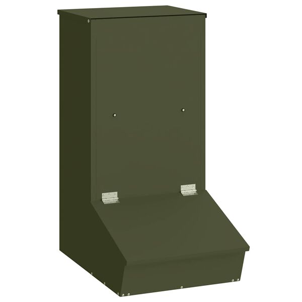 vidaXL Feeder pentru porci Verde măsliniu 55 x 38 x 76 cm
