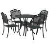 vidaXL Set de masă pentru grădină 5 buc. Negru Aluminiu
