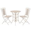 vidaXL Set mobilier de bistro, 3 piese, alb, oțel