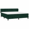 vidaXL Pat box spring cu saltea, verde &icirc;nchis, 160x200 cm, catifea