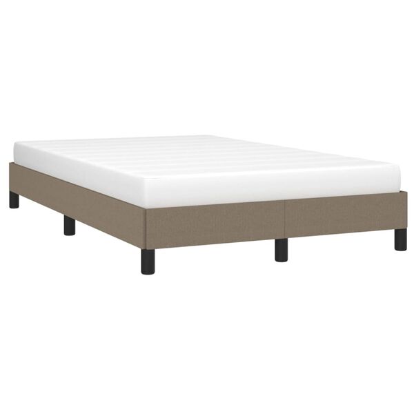 vidaXL Cadru de pat fără saltea Taupe 120x190 cm țesătură