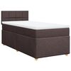 vidaXL Pat box spring cu saltea, maro &icirc;nchis, 100x200 cm, textil