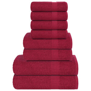 vidaXL Set prosoape FROGN 8 piese, Bordeaux, 360 g/m&sup2;