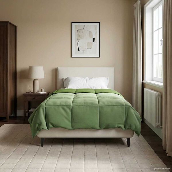 vidaXL Duvet complet pe tot parcursul anului Patos Verde 140 x 200 cm