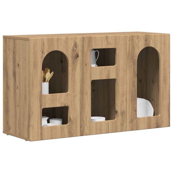 vidaXL Bufet Stejar Artizanal 100 x 35 x 59 cm Lemn compozit