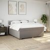 vidaXL Pat box spring cu saltea, gri taupe, 200x200 cm, textil