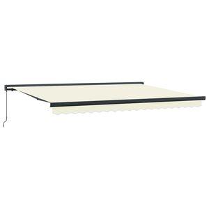 Copertină retractabilă 400 &times; 300 cm P&acirc;nză și Aluminiu Crem și Gri