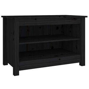 vidaXL Bancă pentru pantofi, negru, 70x38x45,5 cm, lemn masiv de pin