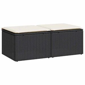 vidaXL Set mobilier de grădină cu perne, 2 piese poliratan/lemn acacia