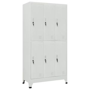 vidaXL Dulap vestiar cu 6 compartimente, oțel, 90 x 45 x 180 cm, gri