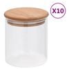 vidaXL Borcane din sticlă depozitare, capac de bambus, 10 buc., 600 ml
