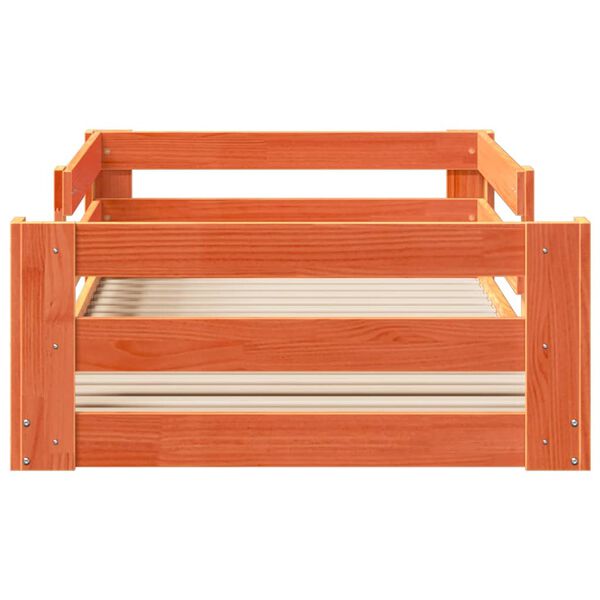 vidaXL Cadru pat fără saltea, maro ceruit, 75x190 cm, lemn masiv pin