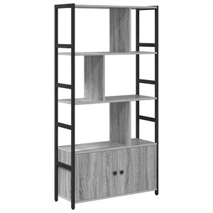 vidaXL Raft pentru cărți 80 x 30 x 155,5 cm Lemn prelucrat sonoma gri