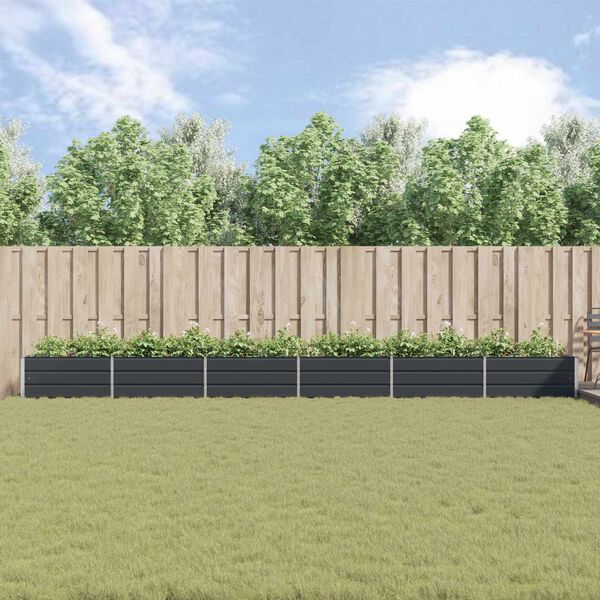 vidaXL Jardinieră Antracit 195 x 100 x 45 cm Oțel Galvanizat