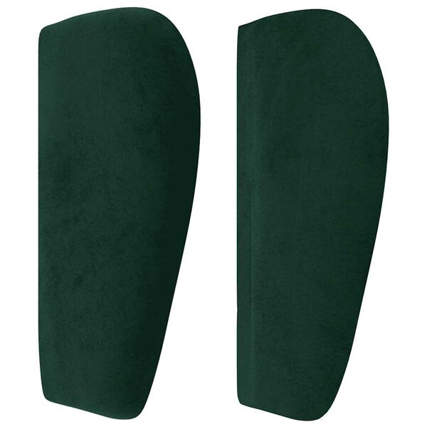 vidaXL Tăblie de pat cu aripioare verde &icirc;nchis 147x23x78/88 cm catifea