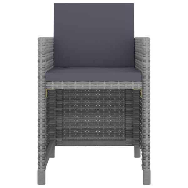 vidaXL Set mobilier de exterior cu perne, 9 piese, antracit, poliratan