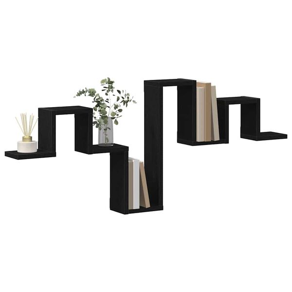 vidaXL Raft de perete Stejar negru 104,5 x 10 x 43 cm Lemn compozit