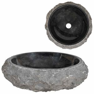 vidaXL Chiuvetă, negru, 40 x 12 cm, marmură