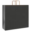 vidaXL Pungi de h&acirc;rtie 250 buc cu m&acirc;nere negre 54x15x49 cm